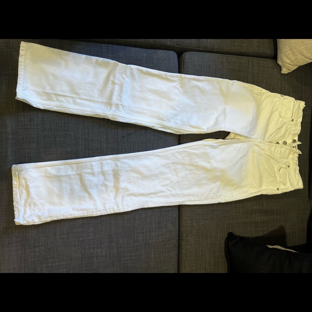 Reformation High Waisted White Jeans